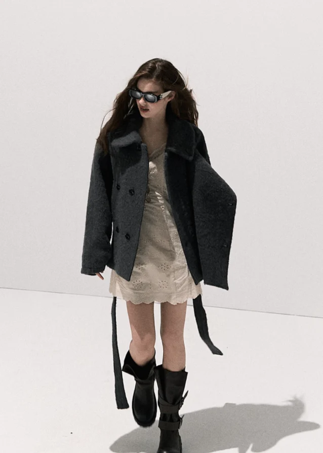 Stand-Collar Wool Coat - Image 11