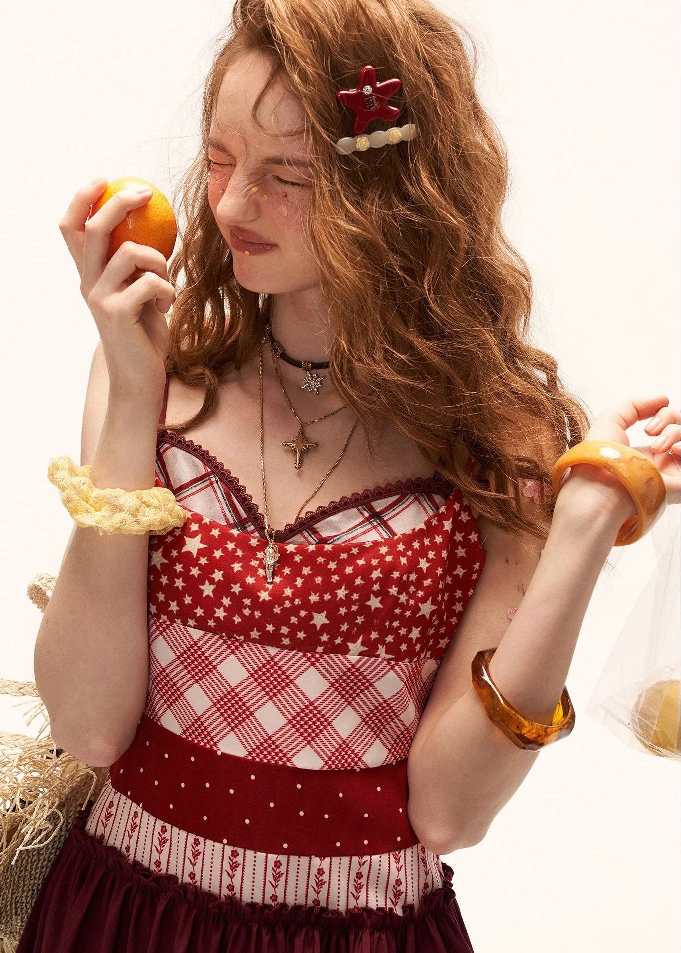 Star Check Camisole Mini Dress - Image 4