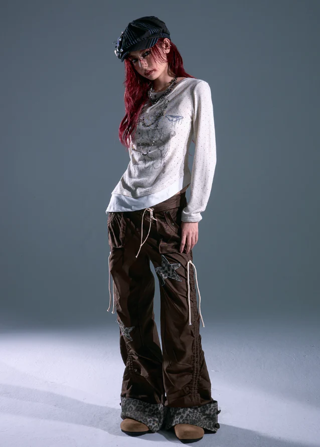 Starfall Ruins Leopard Patch Cargo Pants - Image 4