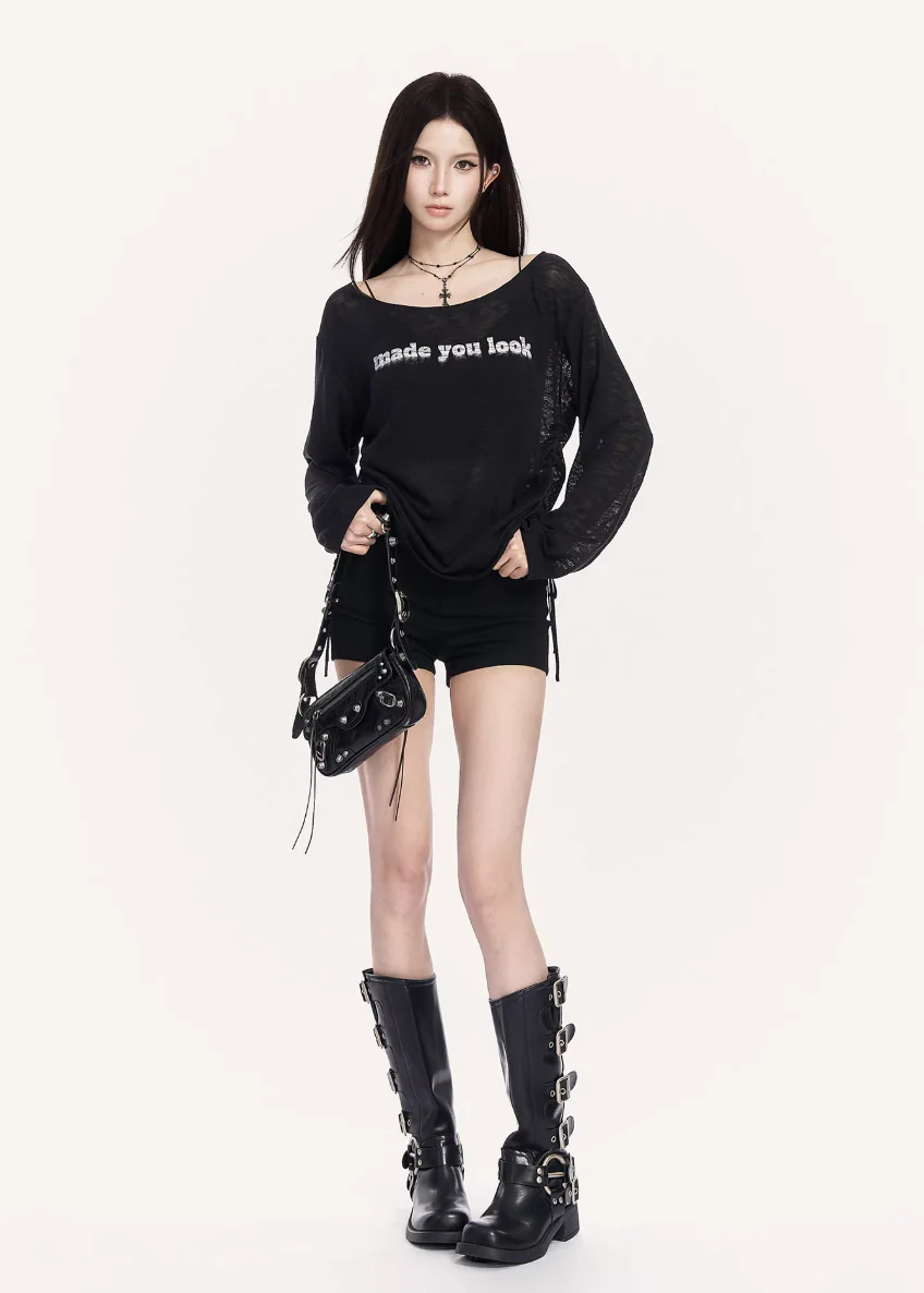 Static Sheer Letter Top - Image 3