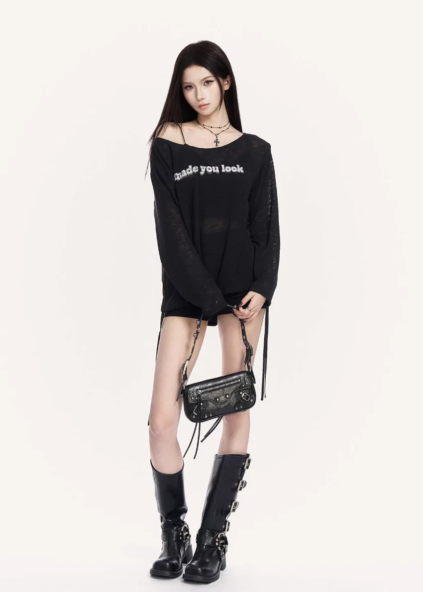 Static Sheer Letter Top - Image 4