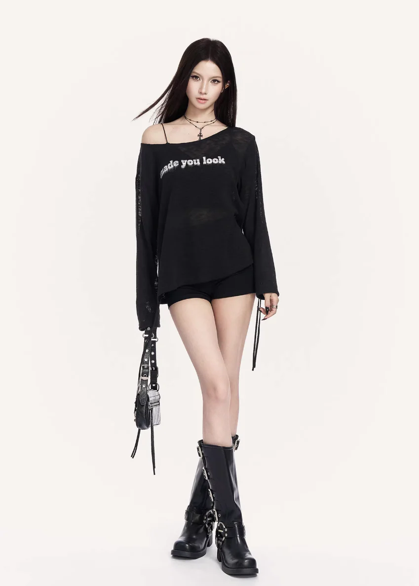 Static Sheer Letter Top - Image 9
