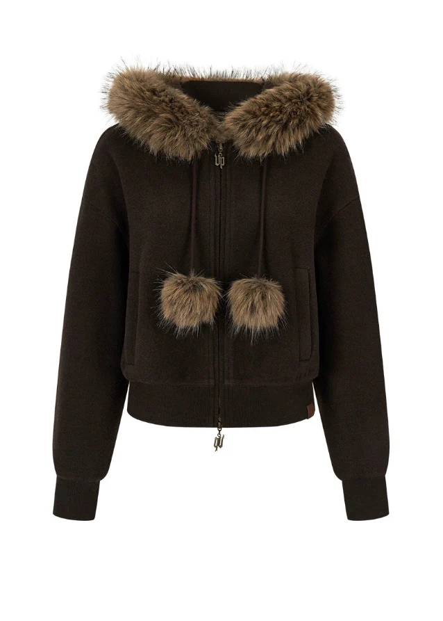 Street Winter Fur-Trim Fleece Hoodie - Image 11
