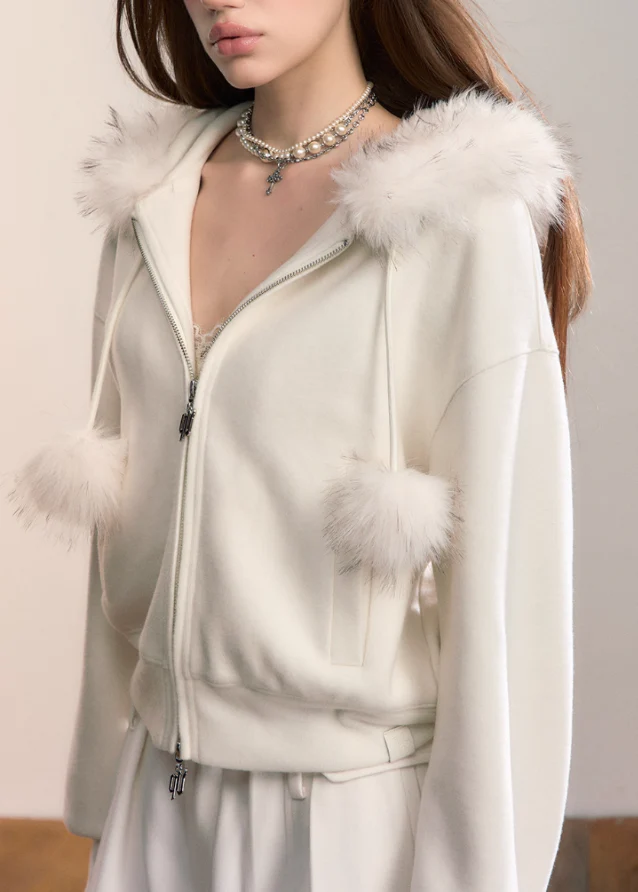 Street Winter Fur-Trim Fleece Hoodie - Image 5