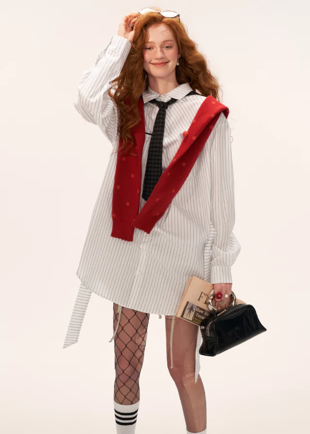 Stripe Bow Shirt - Image 12