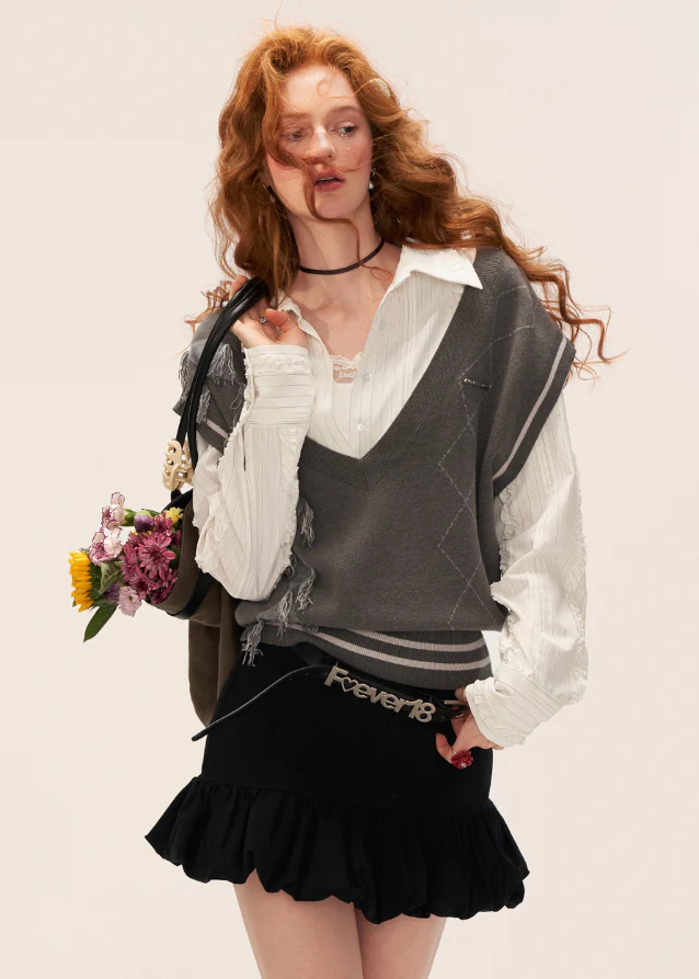 Stripe-Waist Crop Shirt - Image 4