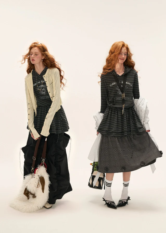 Striped Hoodie Dress - Image 8