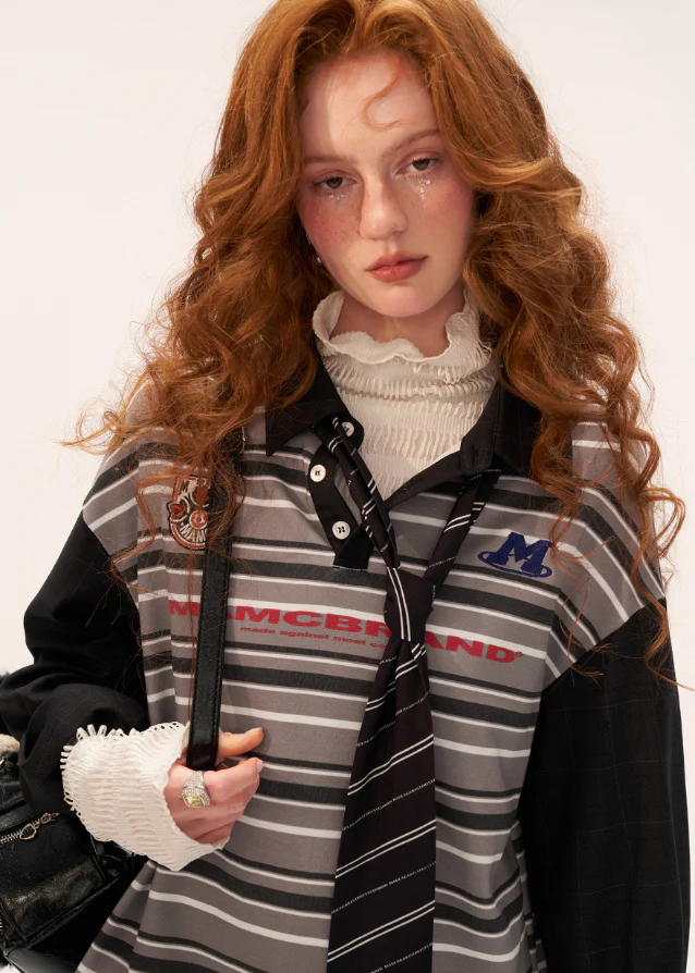 Striped Patchwork Polo - Image 2