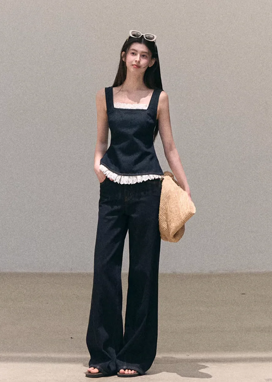 Sun-Kissed Lace Denim Set - Image 12