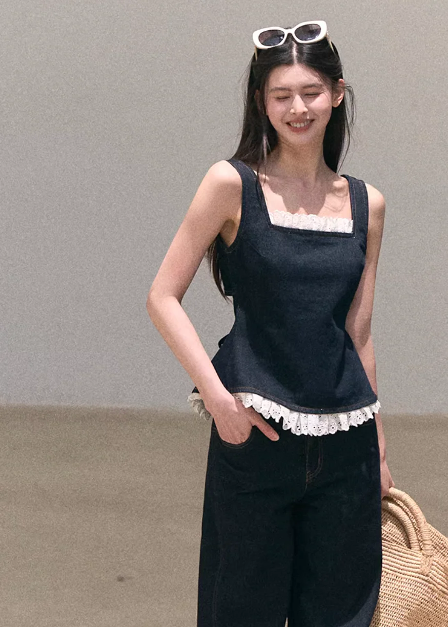 Sun-Kissed Lace Denim Set - Image 14