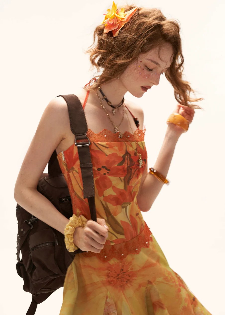 Sunflare Halter Midi Dress - Image 3
