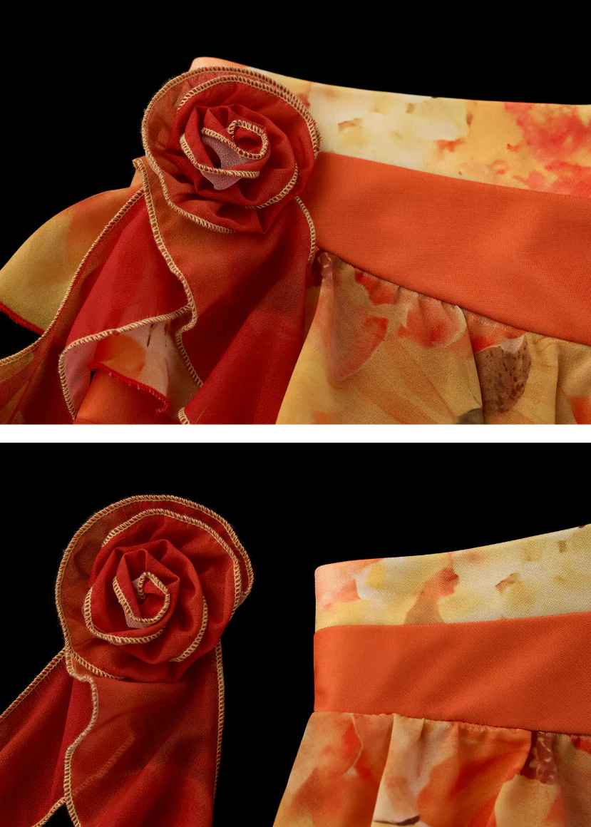 Sunset Bloom Layered Mini Skirt - Image 10