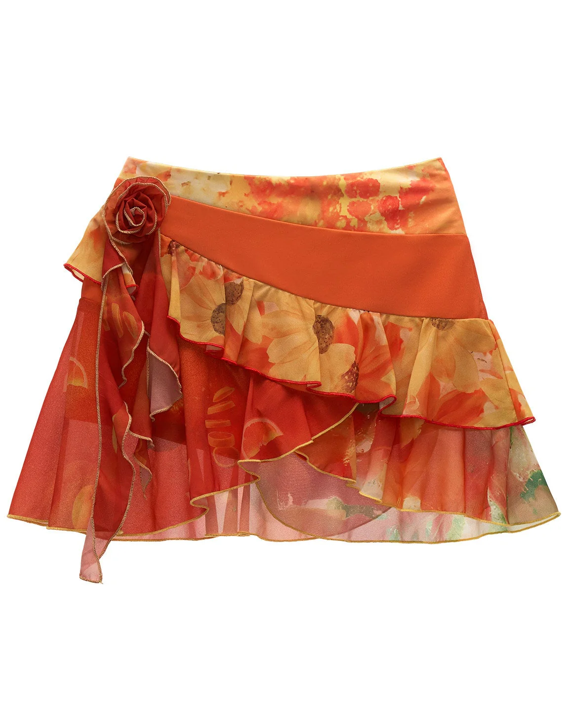 Sunset Bloom Layered Mini Skirt - Image 9