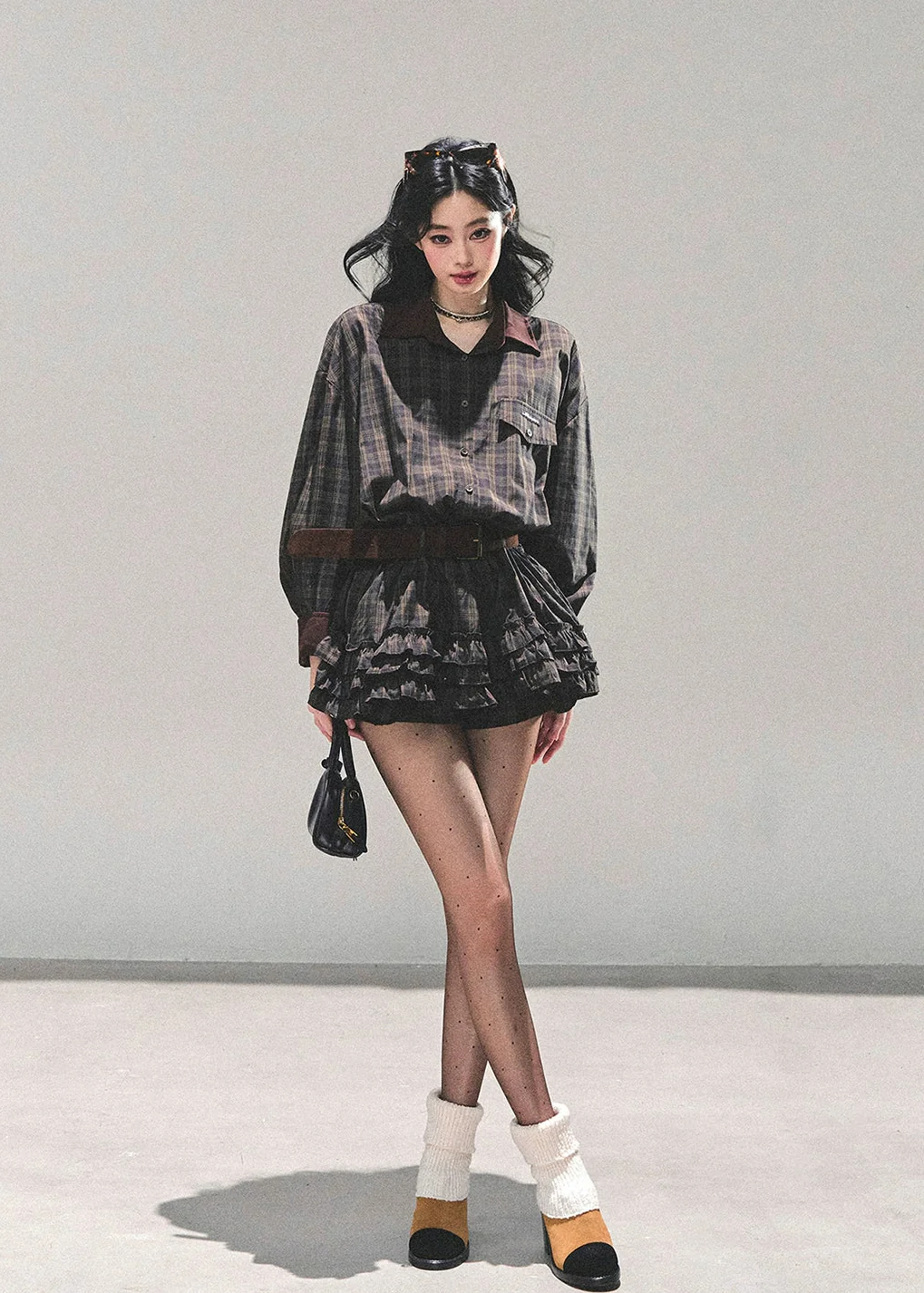 Sunset Trail Plaid Mini Shirt Dress - Image 6