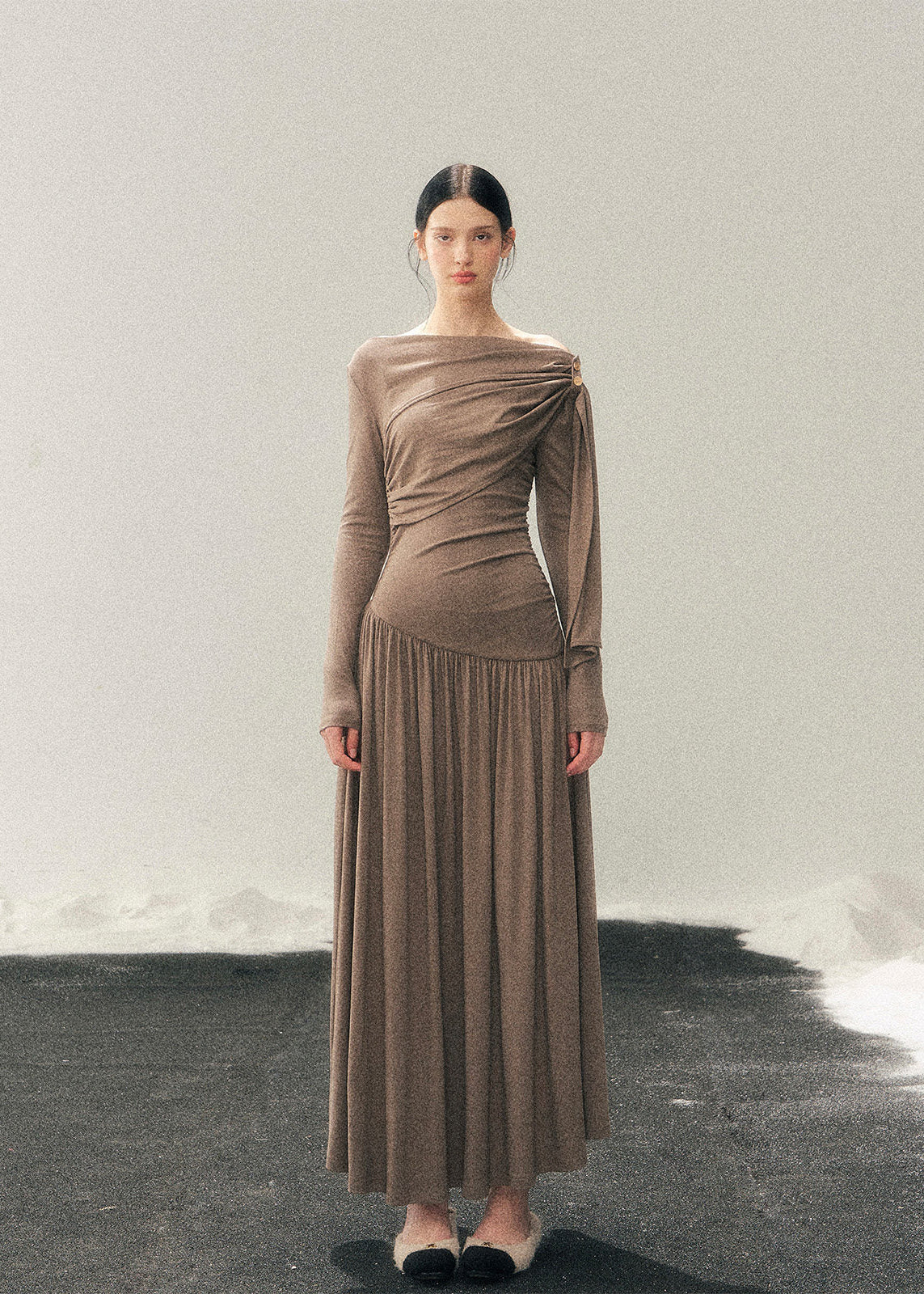 Suxin Streamline Draped Dress - Image 5