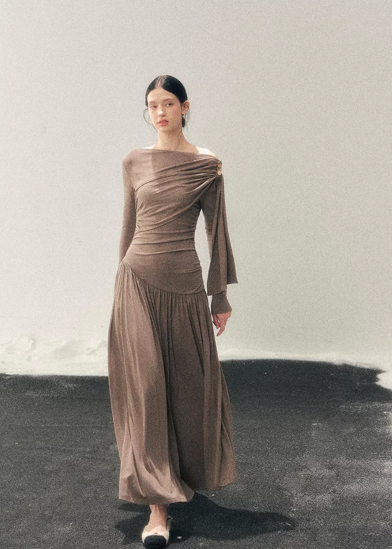 Suxin Streamline Draped Dress - Image 6