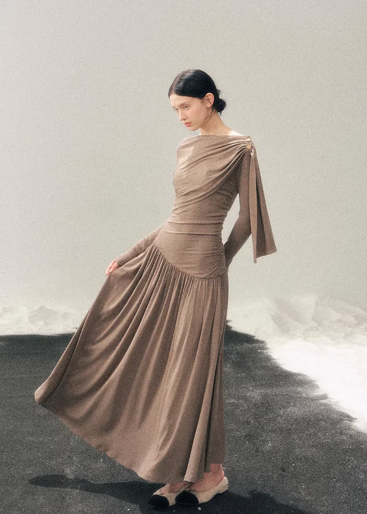 Suxin Streamline Draped Dress - Image 7