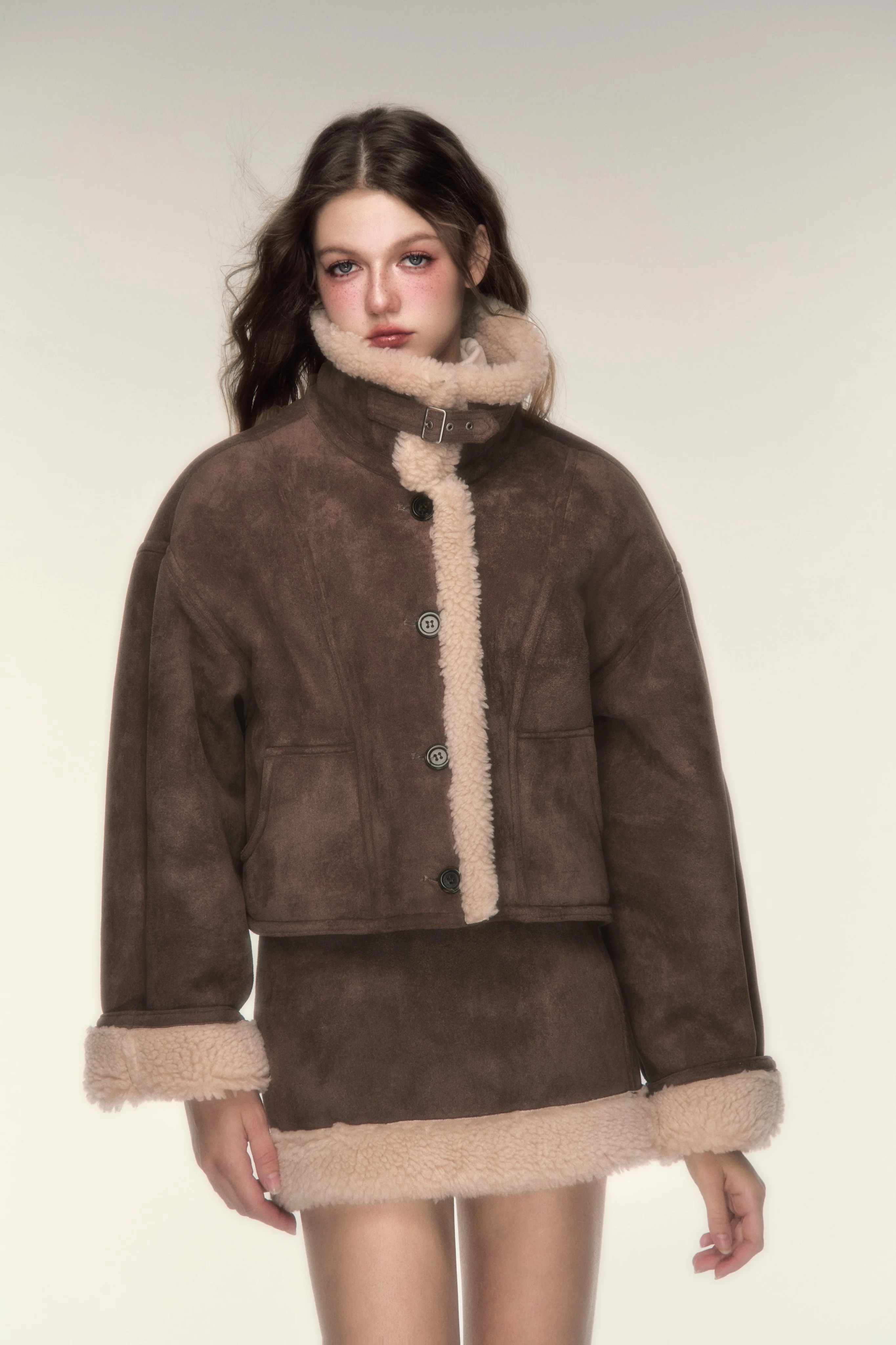 Retro Maillard Fur Skirt Set - Image 4