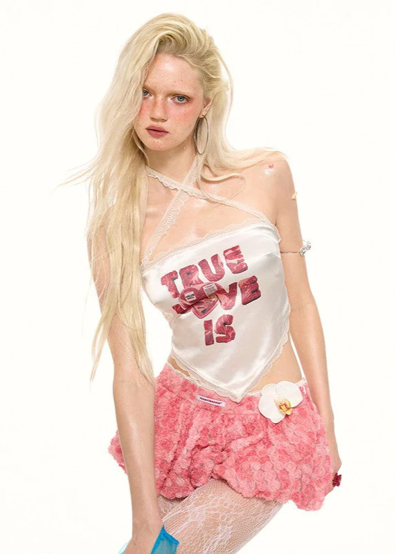 Strappy Satin Mask Top