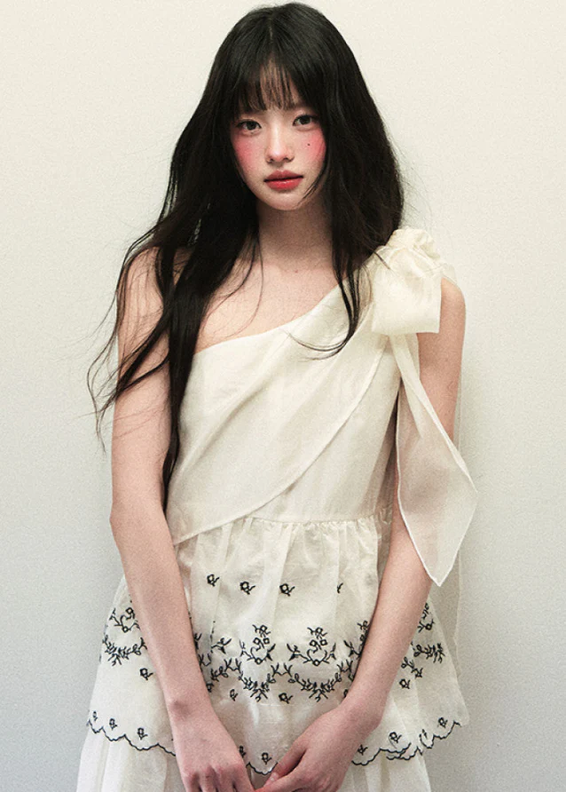 Tencel Embroidered Strap Tank & Fold Skirt Set - Image 5