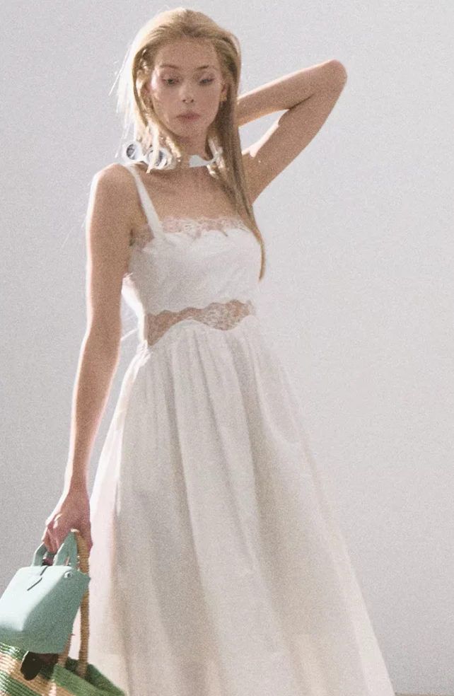 Tencel Lace Suspender Dress