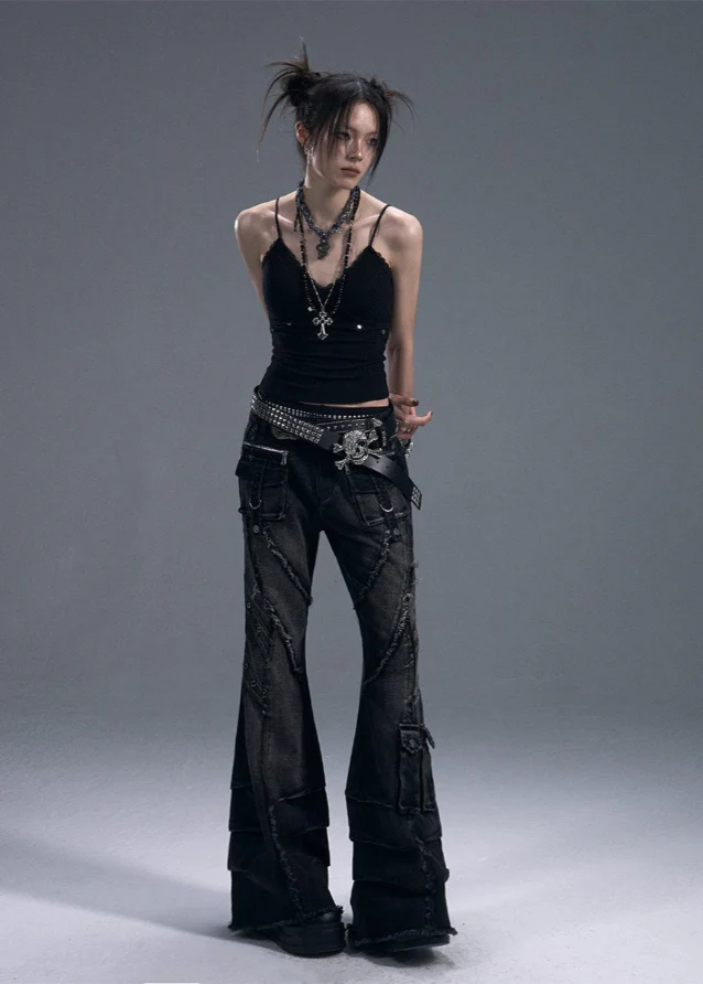 3D Pocket Flared Jeans - Image 3
