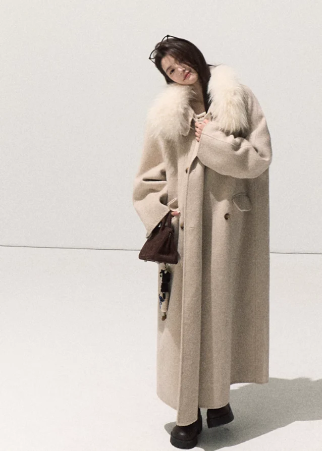 Twilight Loft Merino Fur-Collar Maxi Coat - Image 2