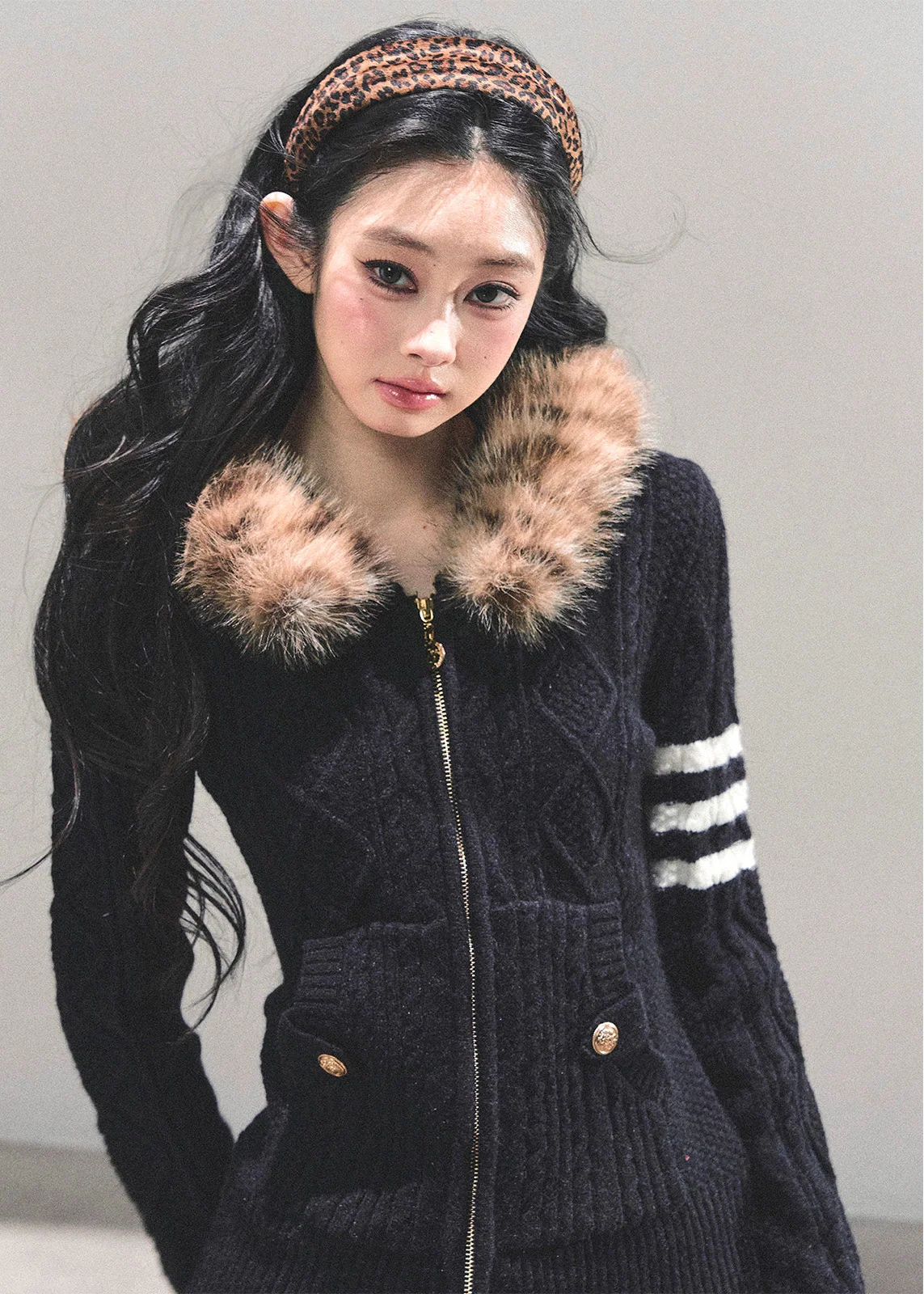 Twilight Trails Cable Zip Knit