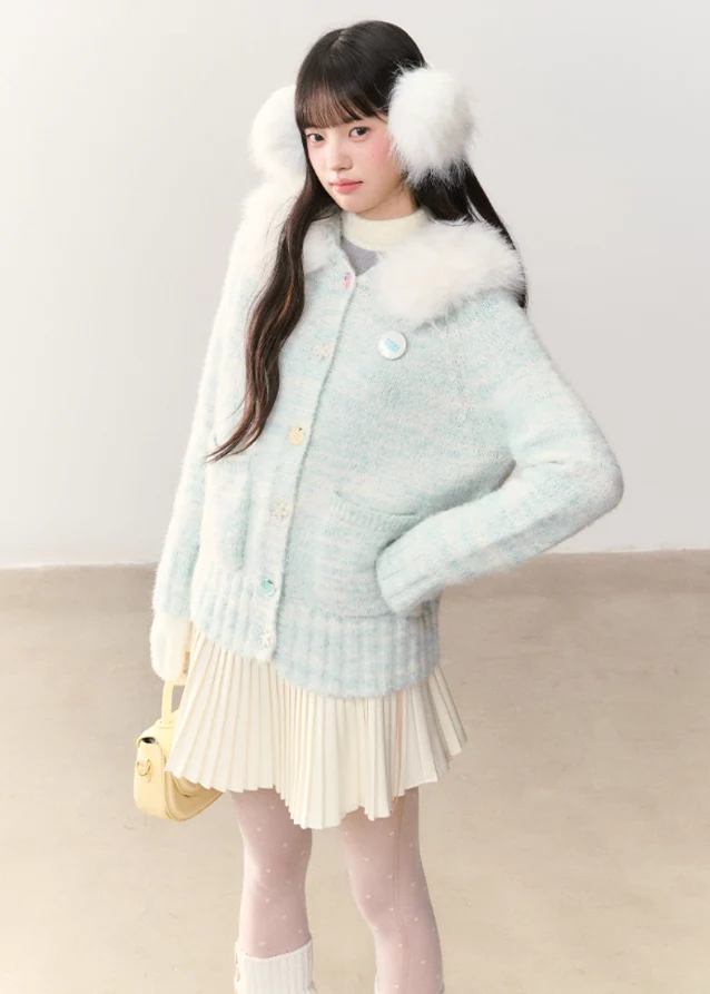 Icewave Fuzzy Hood Knit Jacket - Image 10