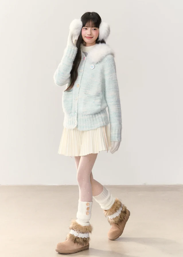 Icewave Fuzzy Hood Knit Jacket - Image 11