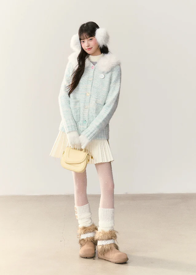 Icewave Fuzzy Hood Knit Jacket - Image 4