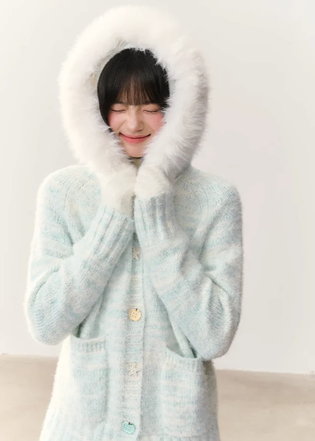 Icewave Fuzzy Hood Knit Jacket - Image 6