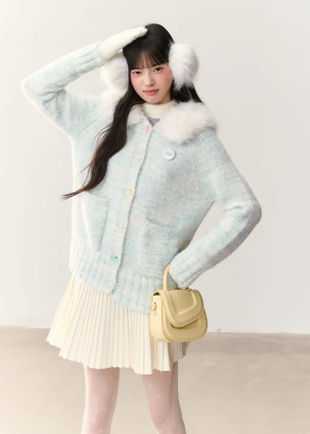 Icewave Fuzzy Hood Knit Jacket - Image 9