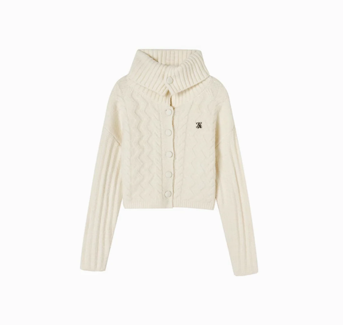 Alpaca wool knitted sweater high collar top jacket - Image 15