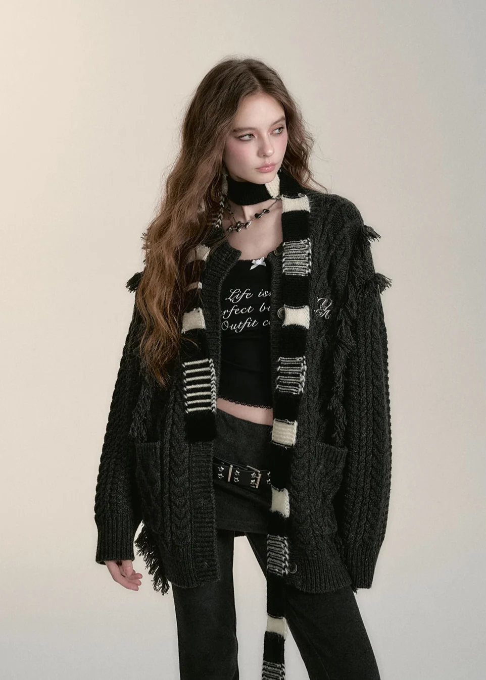 Raw Edge Hemp Knit Cardigan