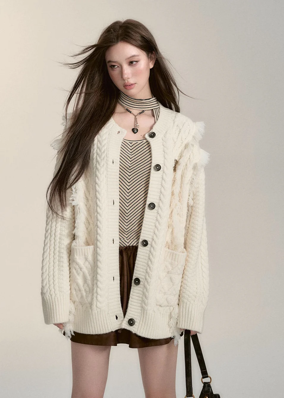 Raw Edge Hemp Knit Cardigan - Image 2
