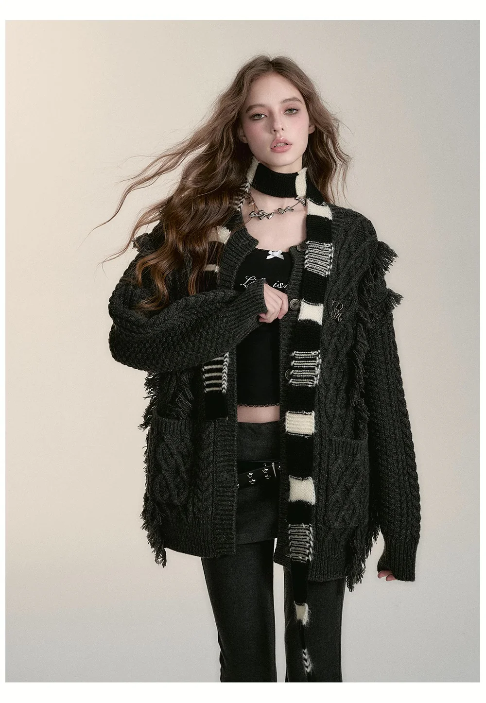 Raw Edge Hemp Knit Cardigan - Image 3