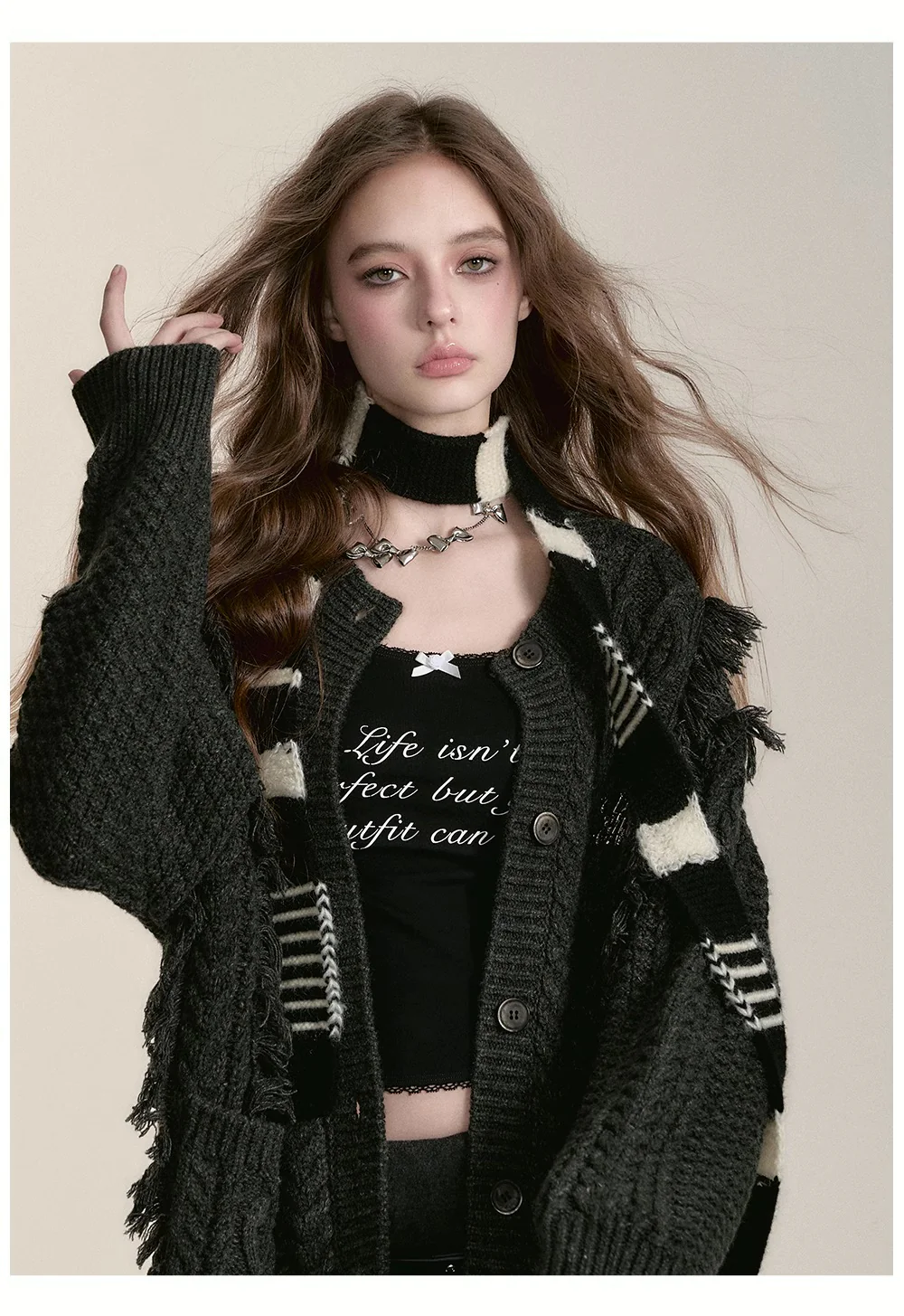 Raw Edge Hemp Knit Cardigan - Image 4