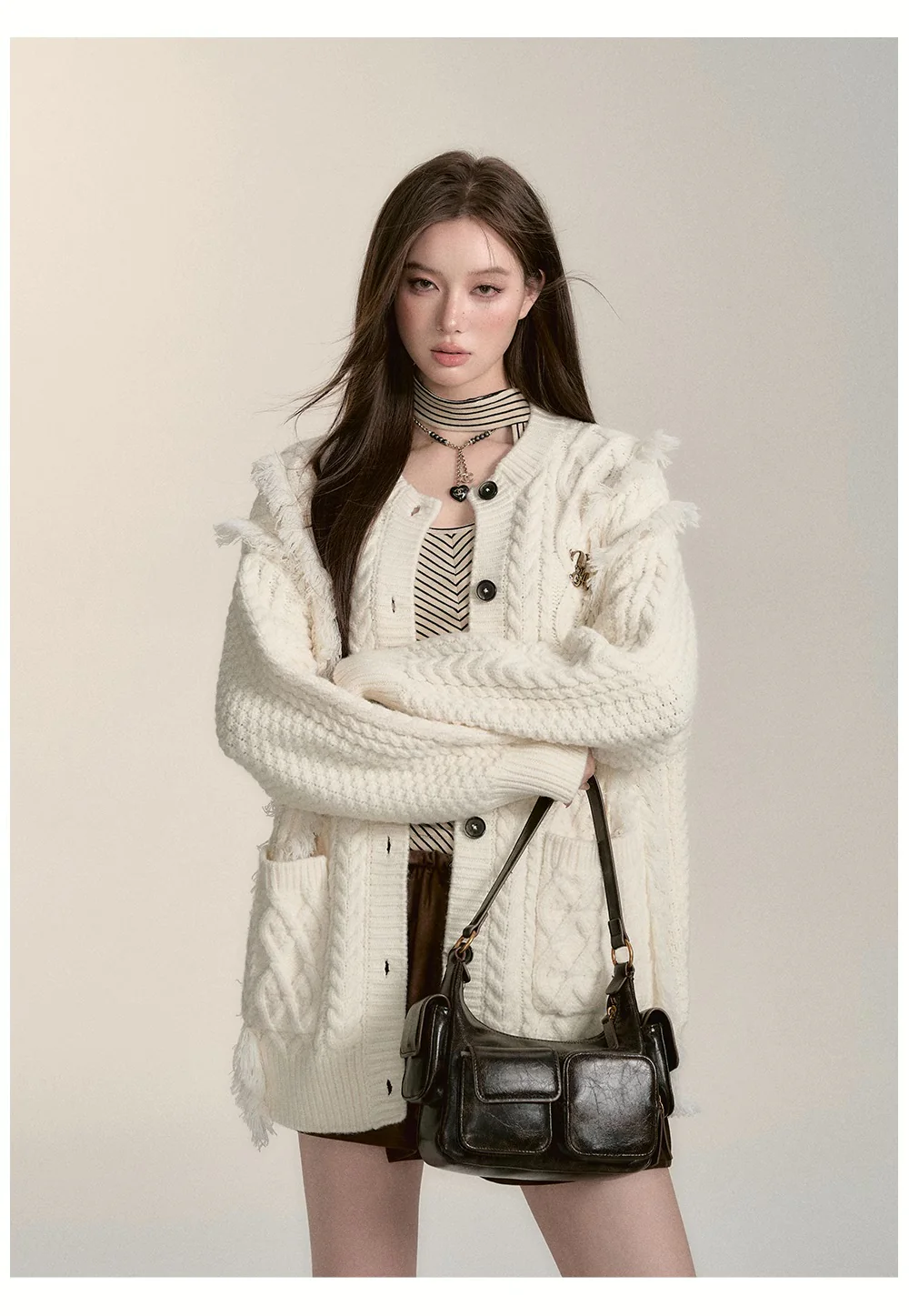 Raw Edge Hemp Knit Cardigan - Image 6
