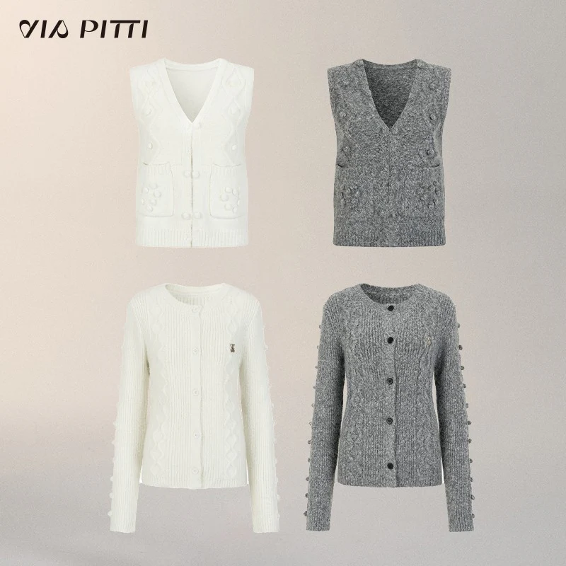 Wool Knit Cardigan & Vest Set - Image 12
