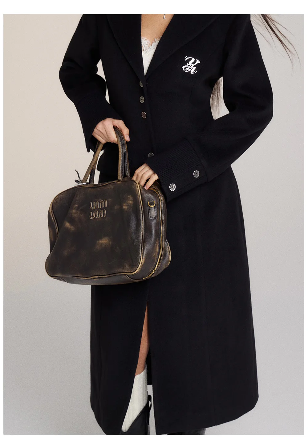 Long suit collar woolen versatile coat - Image 4