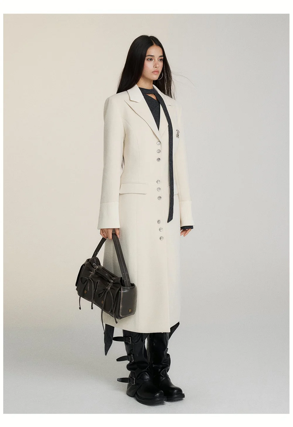 Long suit collar woolen versatile coat - Image 5