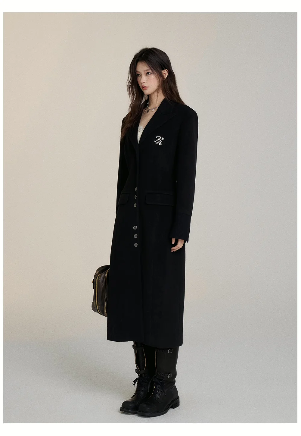 Long suit collar woolen versatile coat - Image 6
