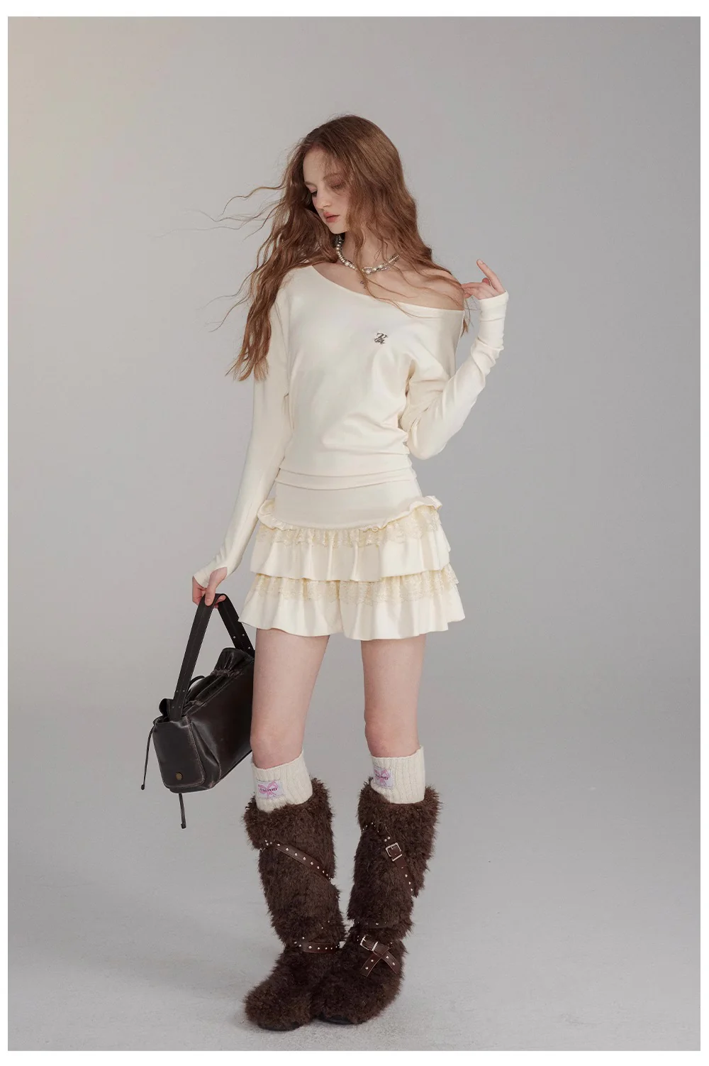One-Shoulder Lace Tiered Midi Dress - Image 6