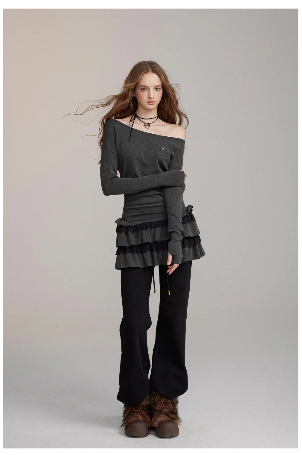 One-Shoulder Lace Tiered Midi Dress - Image 8
