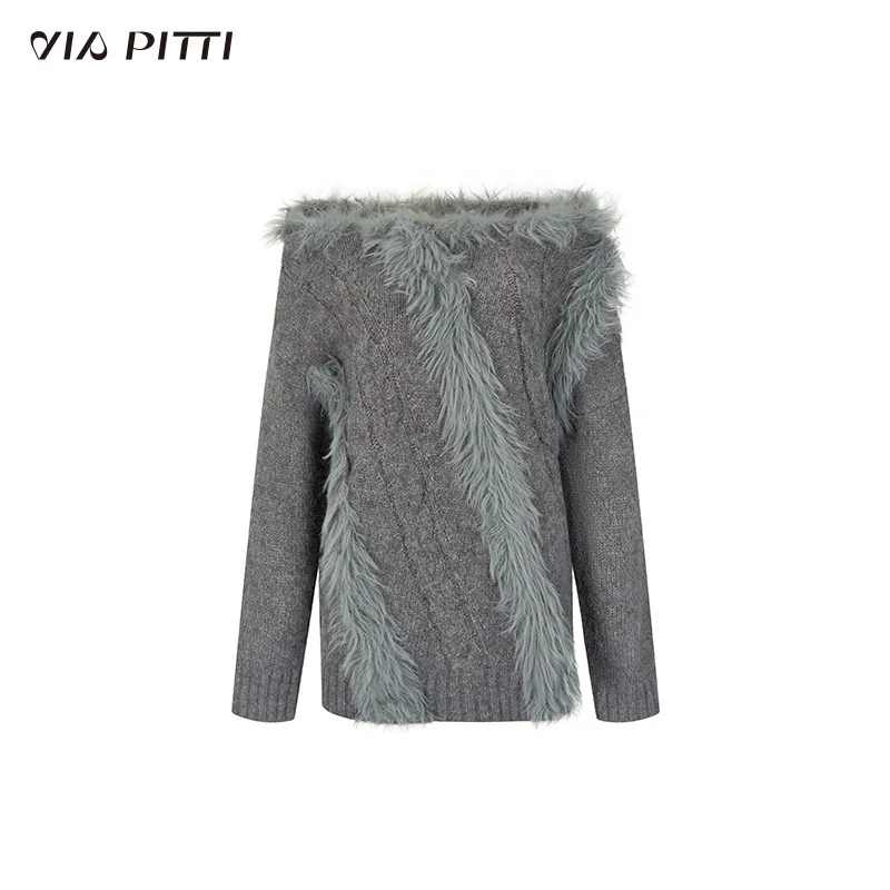 Off-shoulder design with wool knit sweater top - Image 20