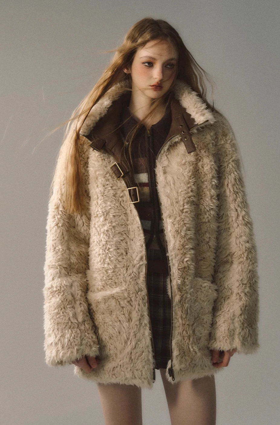 Revisable coat thickened imitation fur plush coat warm suede coat - Image 12