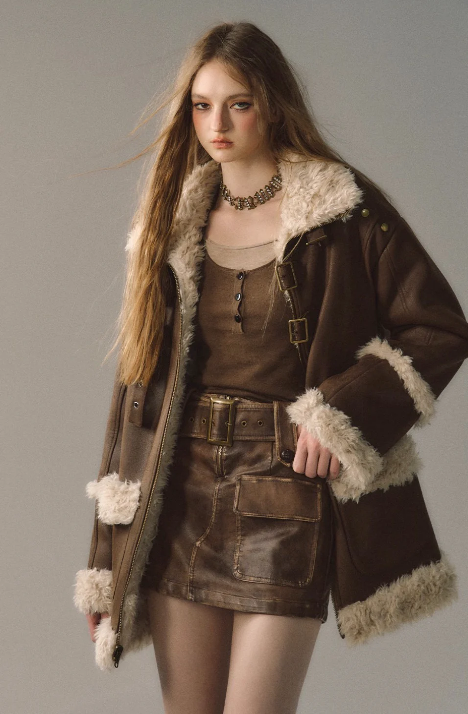 Revisable coat thickened imitation fur plush coat warm suede coat - Image 13