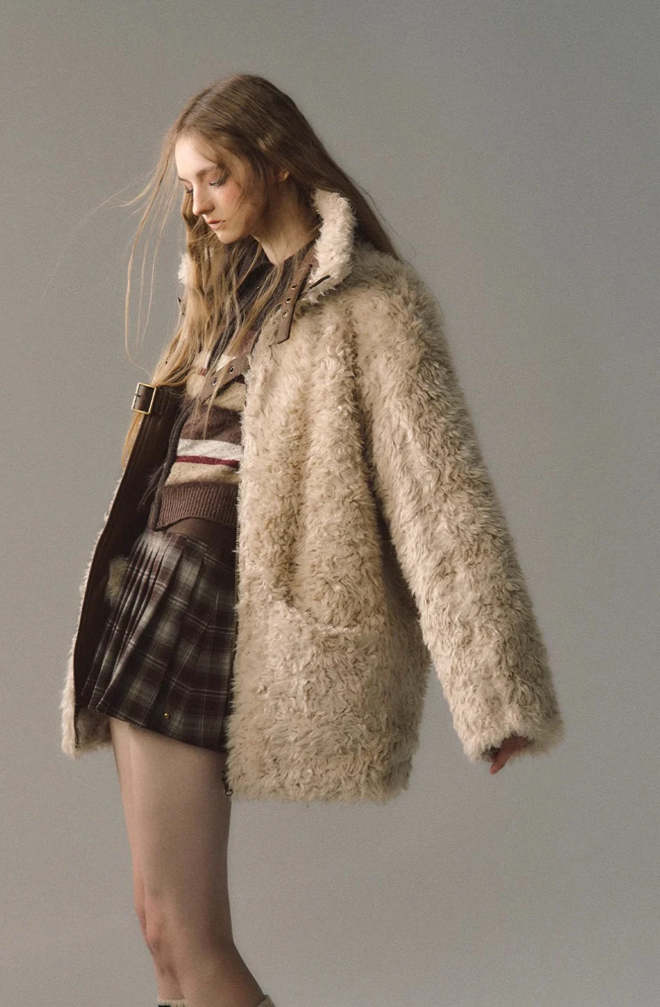 Revisable coat thickened imitation fur plush coat warm suede coat - Image 15