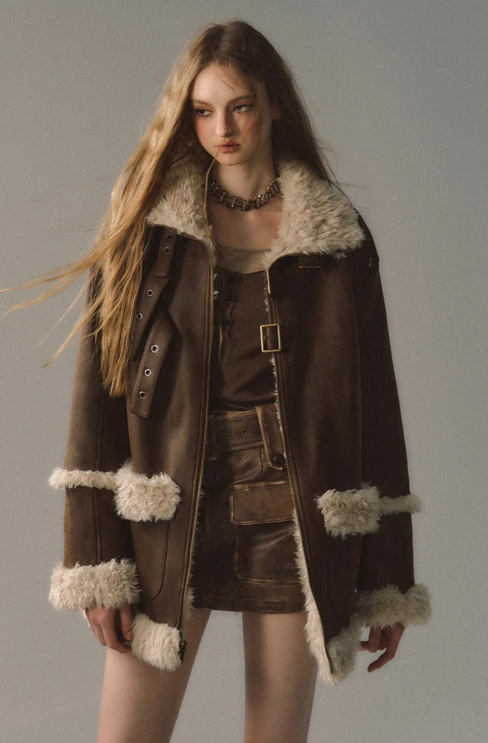 Revisable coat thickened imitation fur plush coat warm suede coat - Image 17